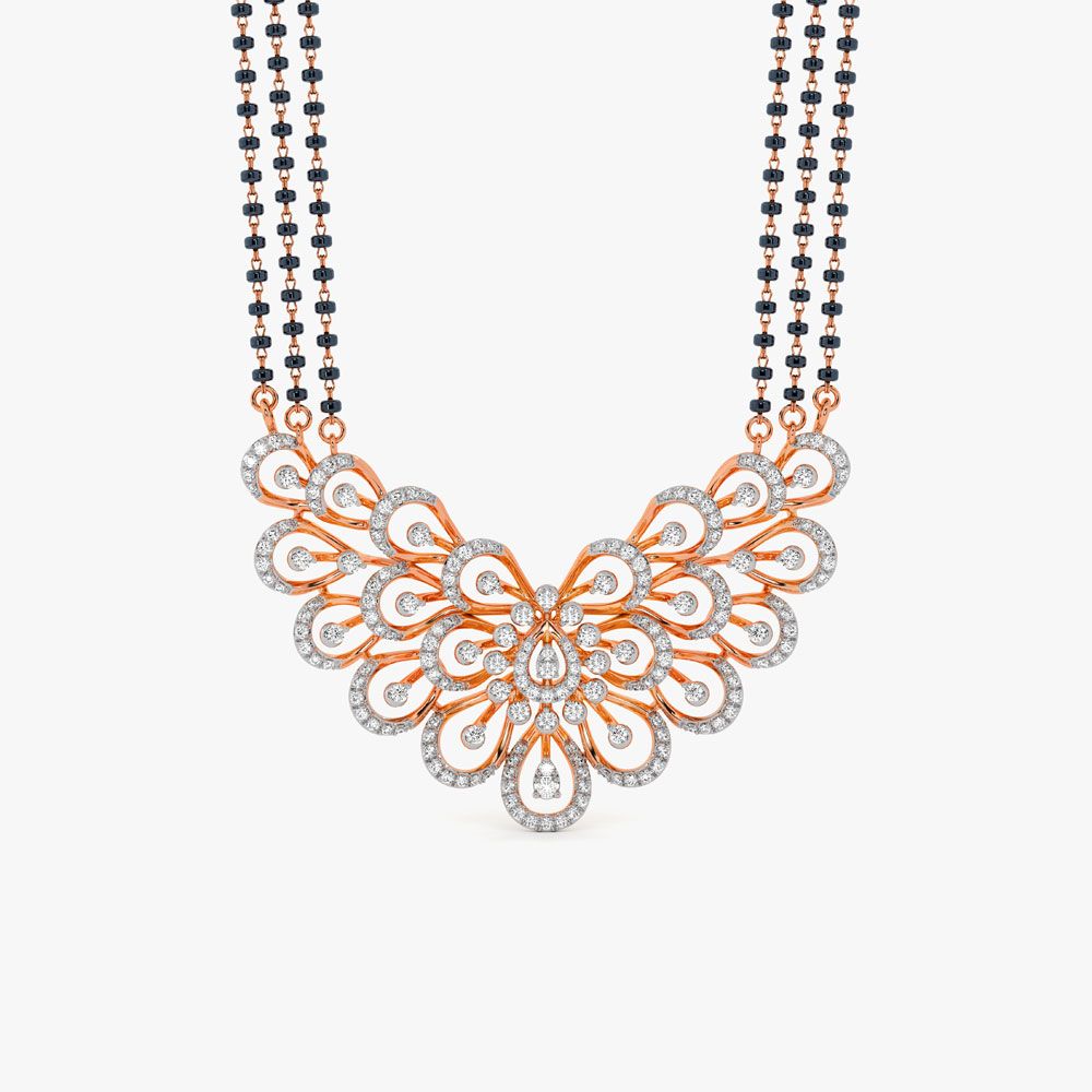 Contemporary Diamond Mangalsutra in 18KT Rose Gold-All Jewellery-OTN23V07