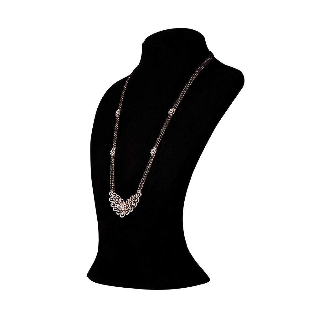 Contemporary Diamond Mangalsutra in 18KT Rose Gold-All Jewellery-OTN23V07