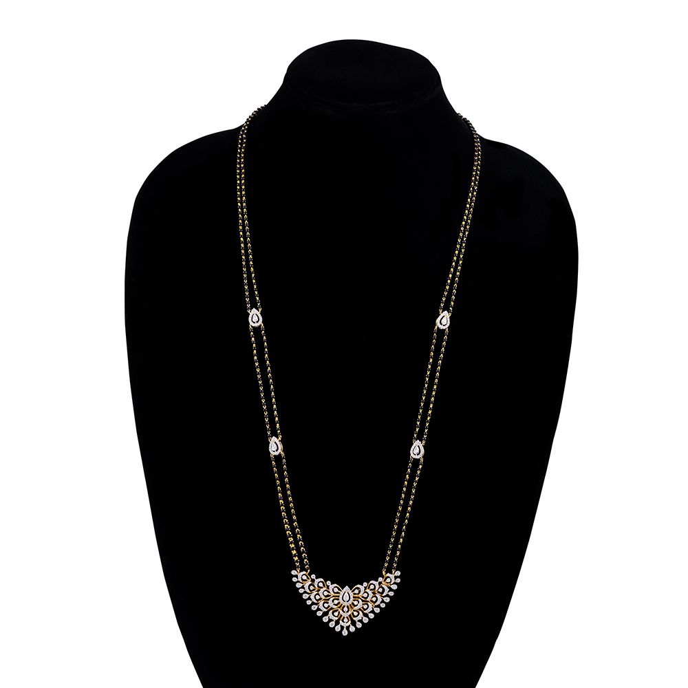 Classy Diamond Peacock Motif Mangalsutra-All Jewellery-OTN23V08