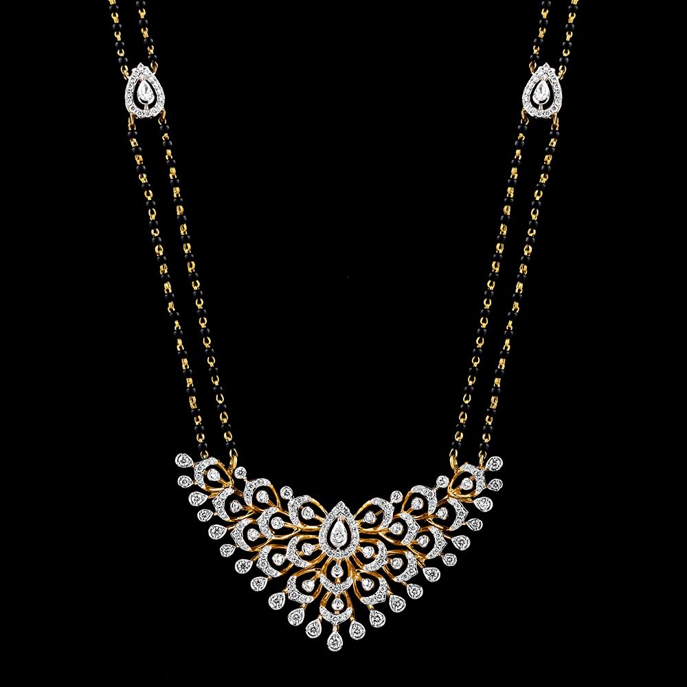 Classy Diamond Peacock Motif Mangalsutra-All Jewellery-OTN23V08