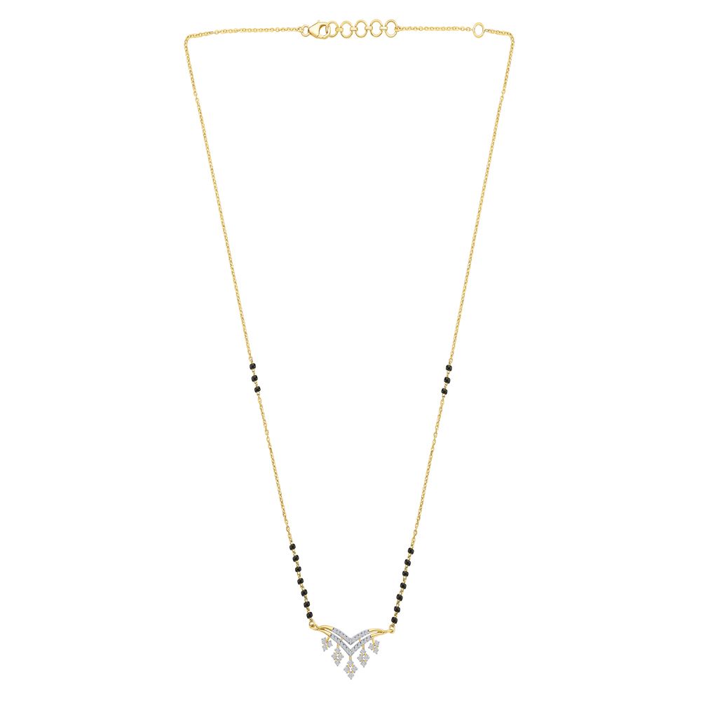 Beautiful Chevron Design Diamond Tanmaniya with Chain-All Jewellery-OTN23V11-D400R3B