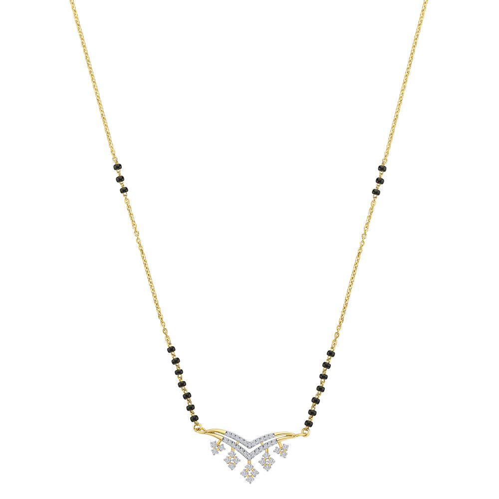 Beautiful Chevron Design Diamond Tanmaniya with Chain-All Jewellery-OTN23V11-D400R3B