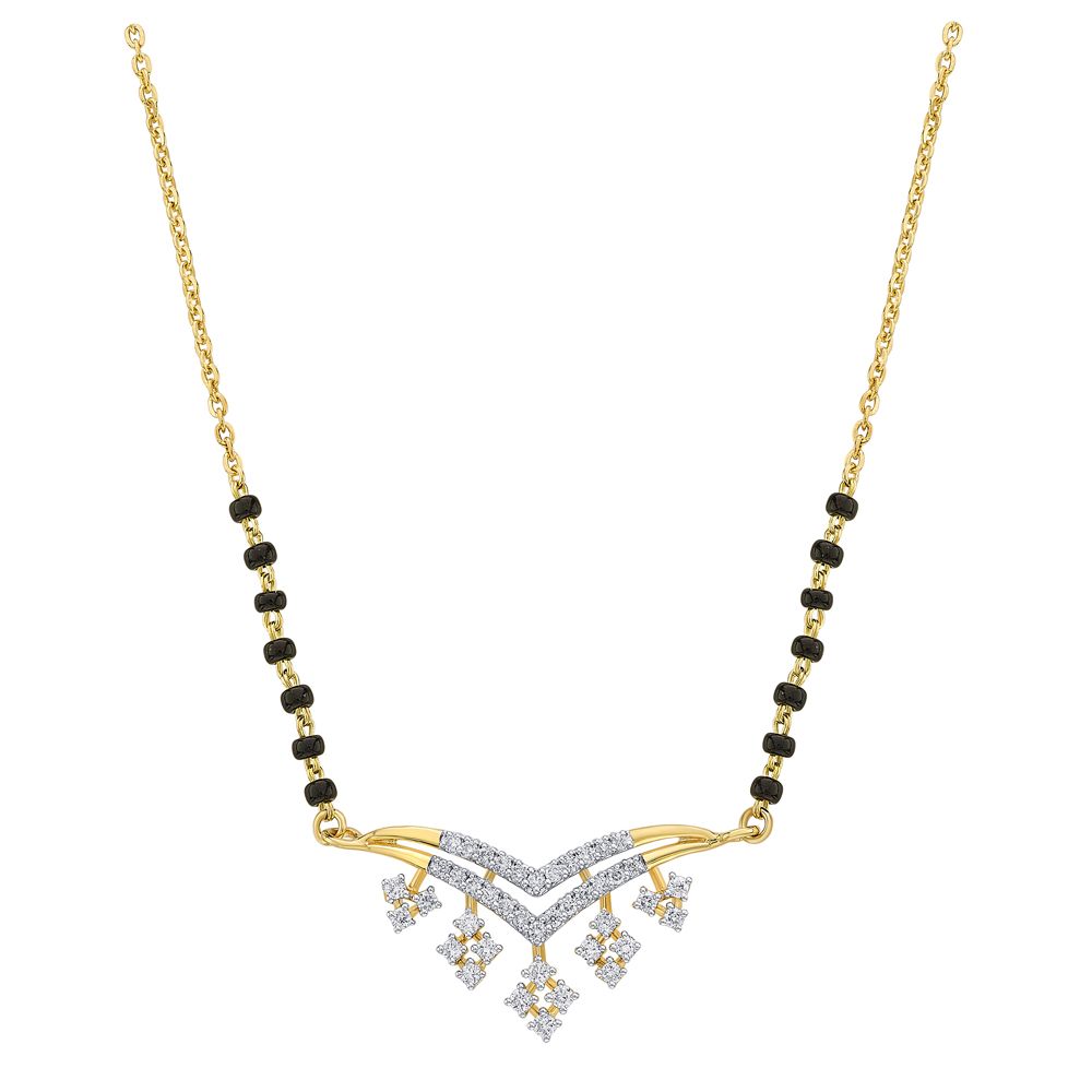 Beautiful Chevron Design Diamond Tanmaniya with Chain-All Jewellery-OTN23V11-D400R3B