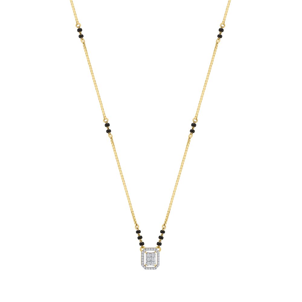 Fine Geometric Diamond and Black Bead Tanmaniya with Chain-Diamond-OTN23V13-D400R3B