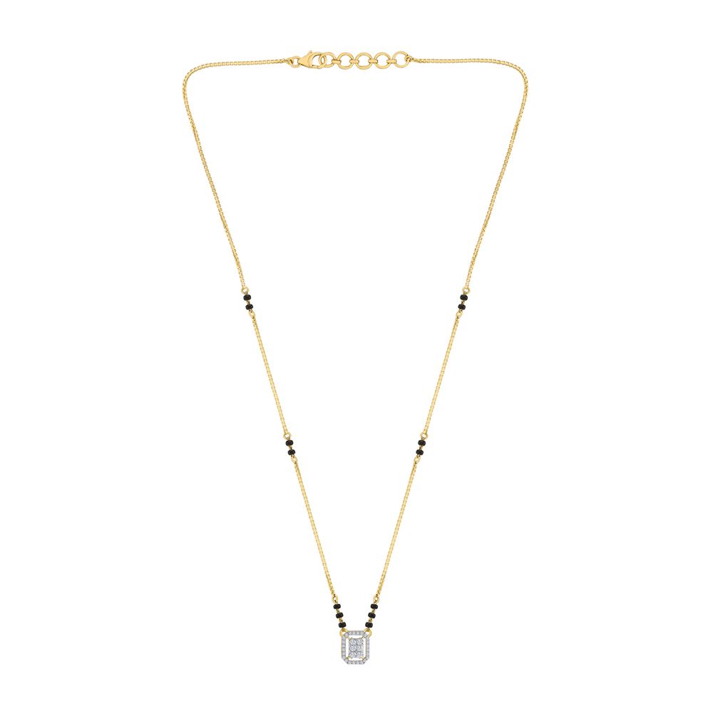 Fine Geometric Diamond and Black Bead Tanmaniya with Chain-Diamond-OTN23V13-D400R3B