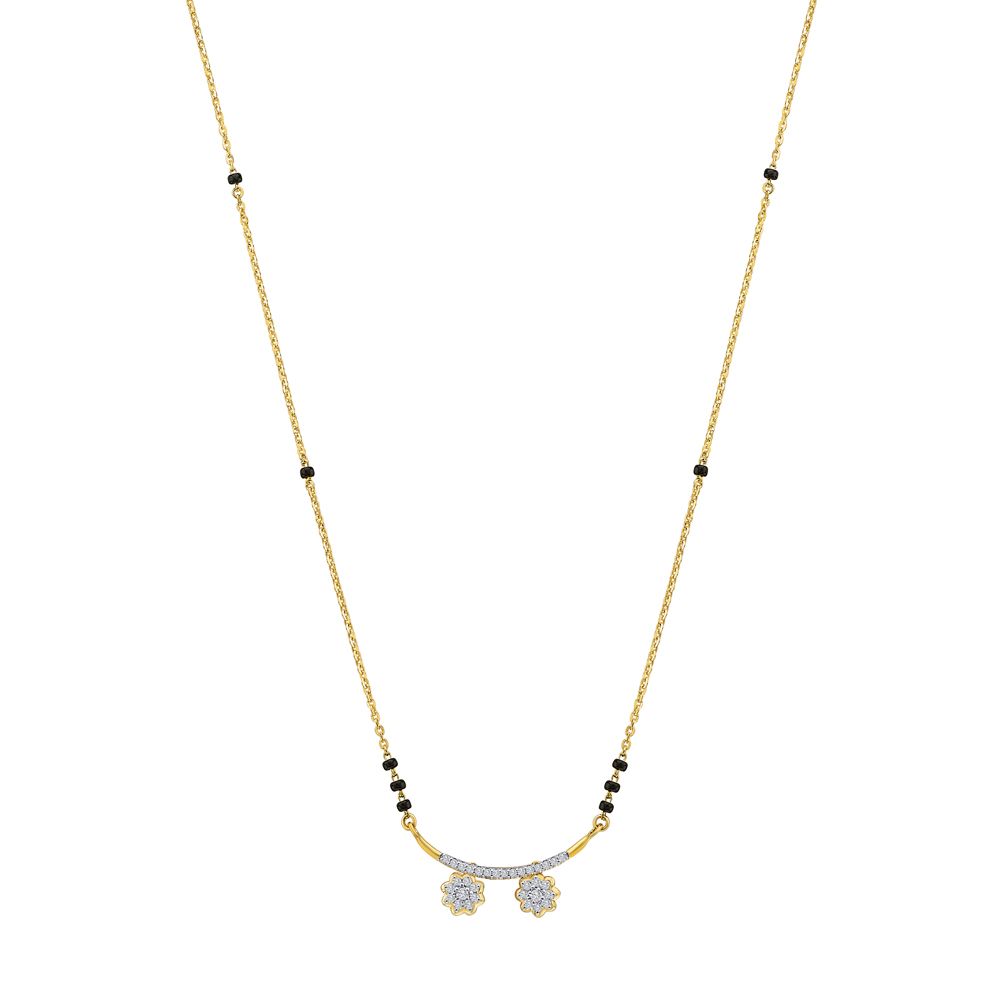 Embellished Yellow Gold Tanmaniya With Chain-Diamond-OTN23V18-D400R3B