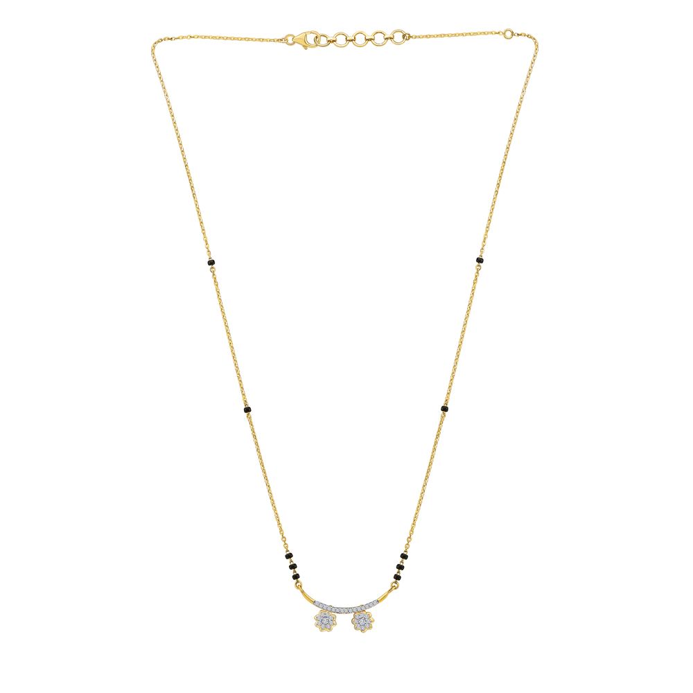 Embellished Yellow Gold Tanmaniya With Chain-Diamond-OTN23V18-D400R3B
