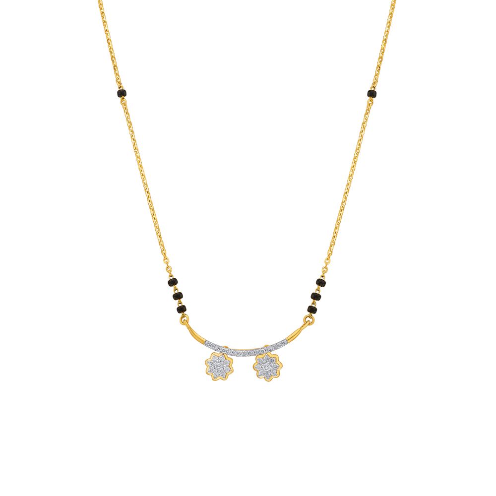 Embellished Yellow Gold Tanmaniya With Chain-Diamond-OTN23V18-D400R3B