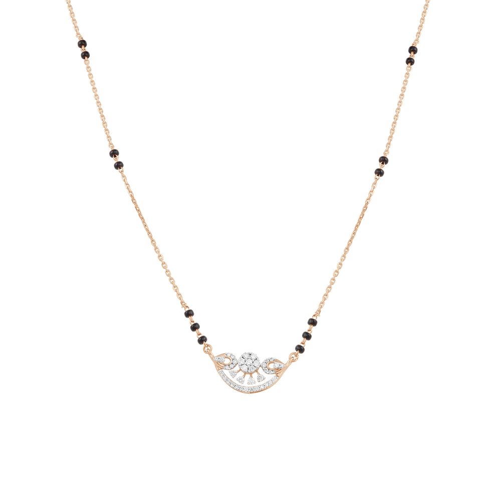 Embellished Rose Gold and Diamond Tanmaniya with Chain-All Jewellery-OTN23V43-D400X3B