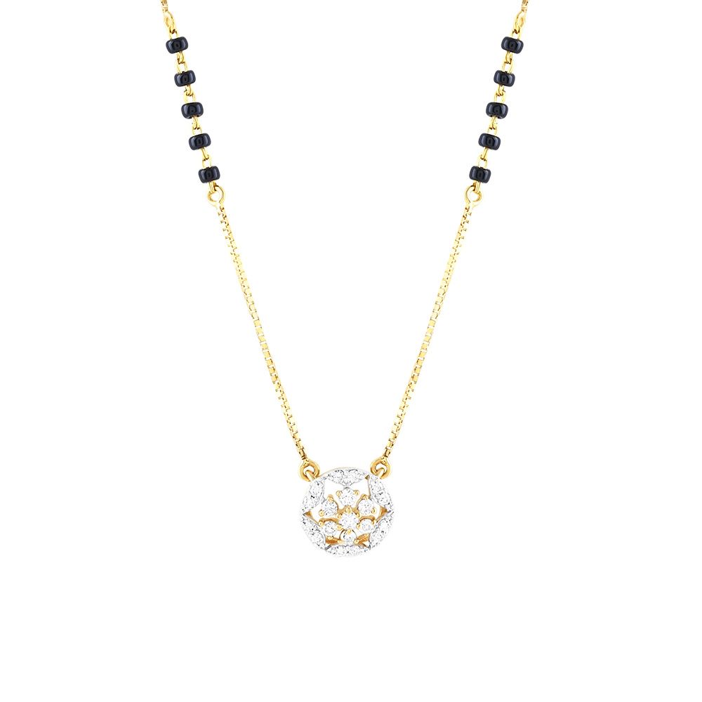 Floral Embellished Diamond Tanmaniya with Chain-All Jewellery-OTN23V49-D400R3B