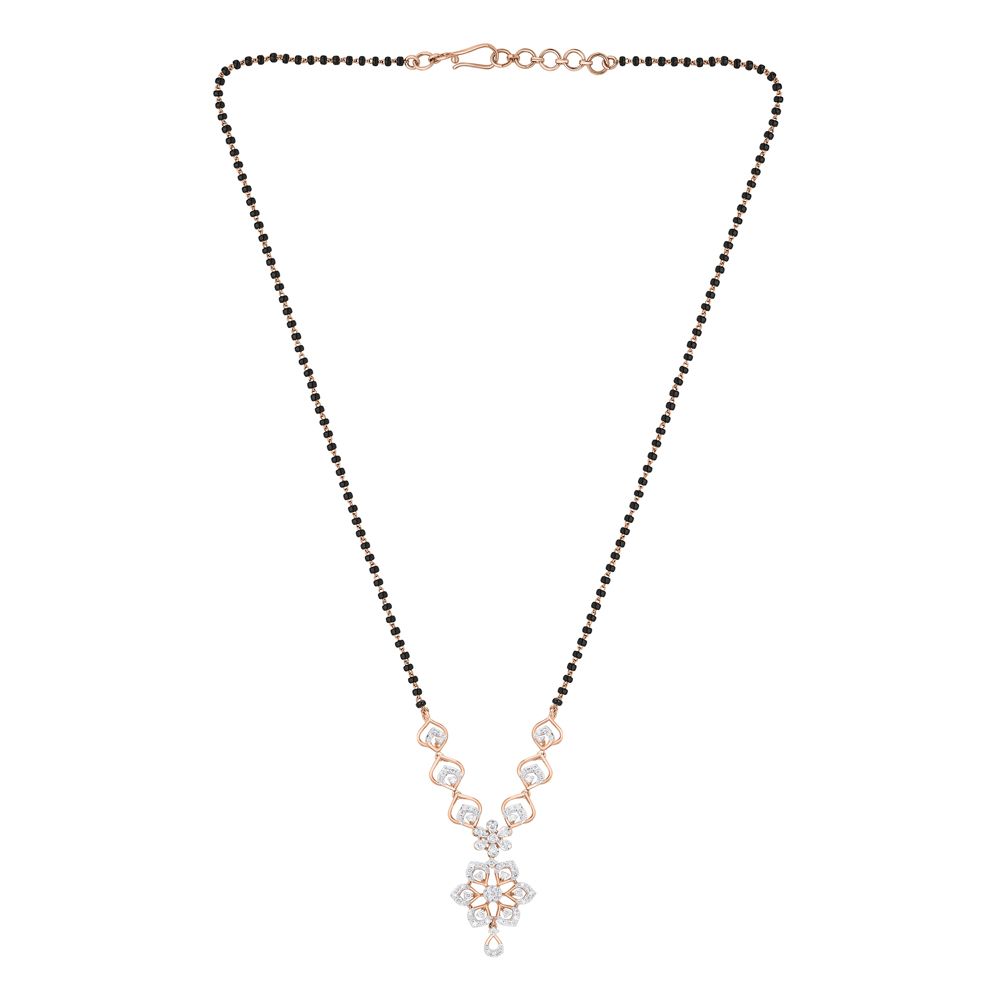 Delicate Floral and Rose Gold Mangalsutra-All Jewellery-OTN24V01