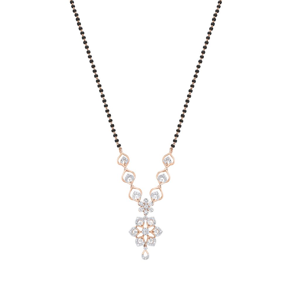 Delicate Floral and Rose Gold Mangalsutra-All Jewellery-OTN24V01