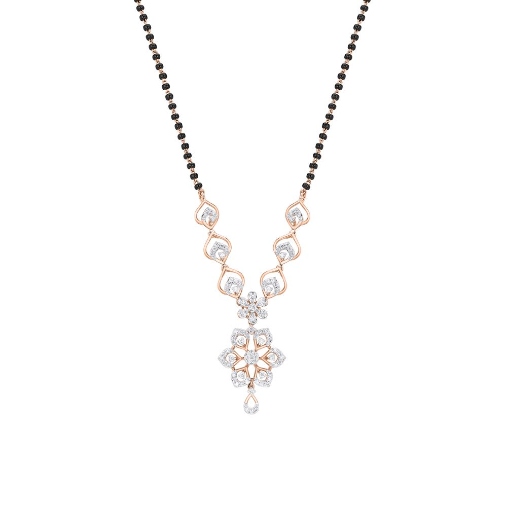 Delicate Floral and Rose Gold Mangalsutra-All Jewellery-OTN24V01