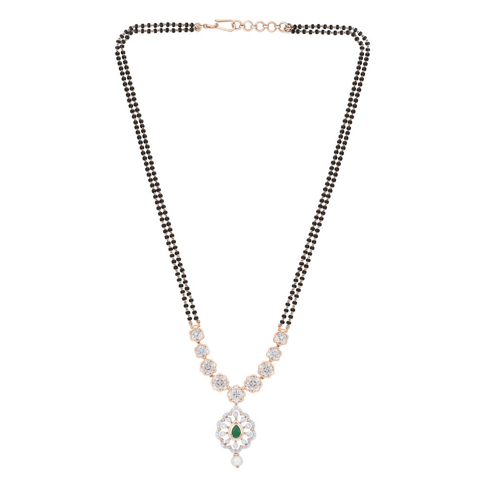 Classy Diamond and Rose Gold Mangalsutra-All Jewellery-OTN24V02