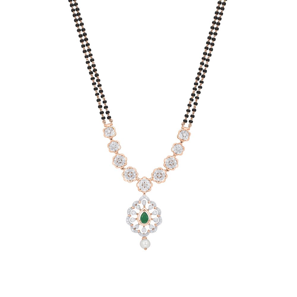 Classy Diamond and Rose Gold Mangalsutra-All Jewellery-OTN24V02
