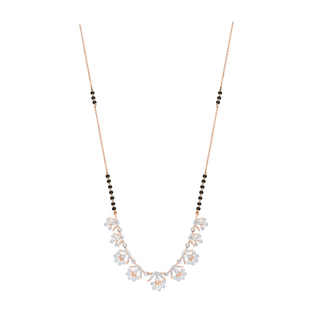 Floral 18Kt Diamond Mangalsutra-All Jewellery-OTN24V05