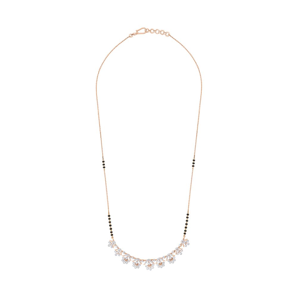 Floral 18Kt Diamond Mangalsutra-All Jewellery-OTN24V05