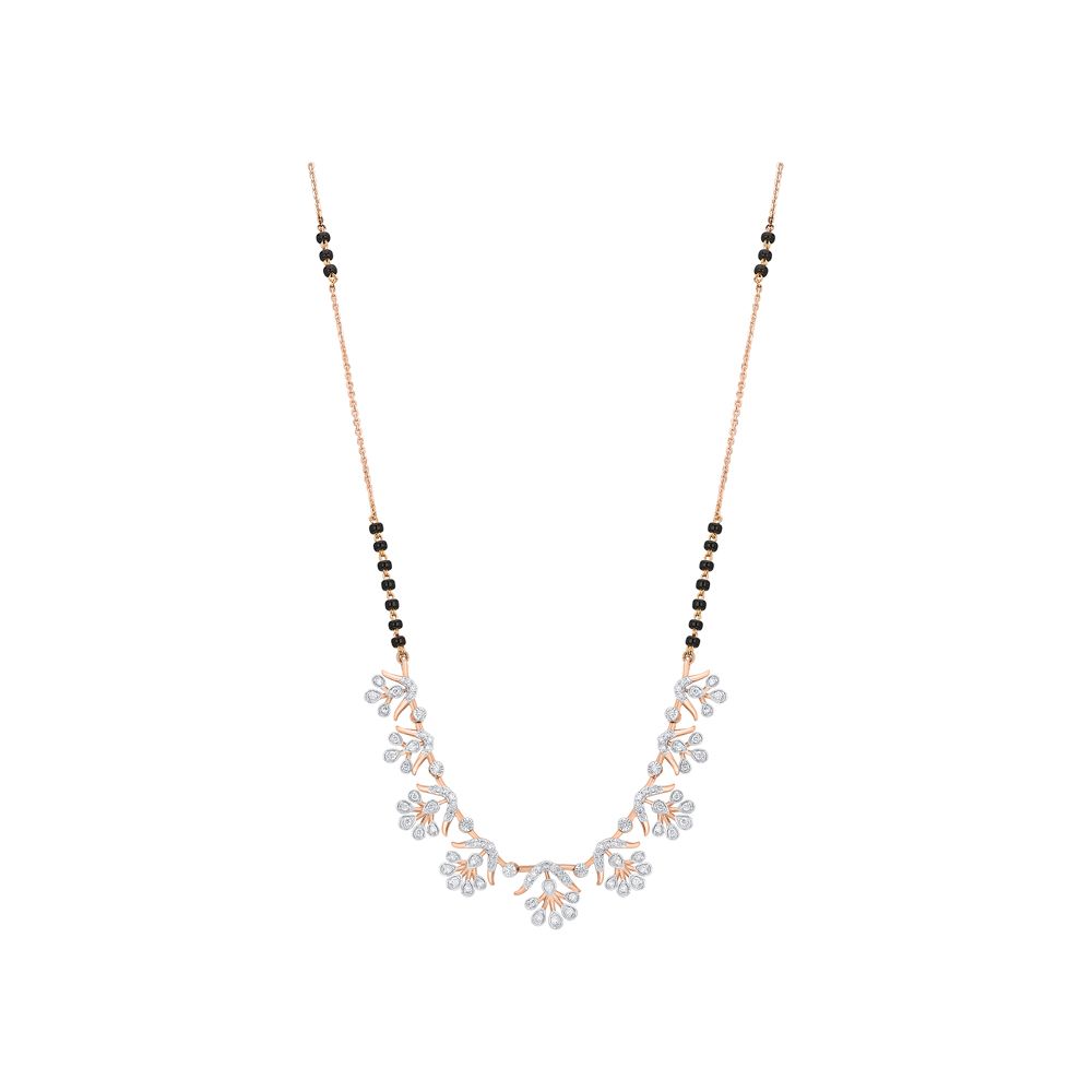 Floral 18Kt Diamond Mangalsutra-All Jewellery-OTN24V05