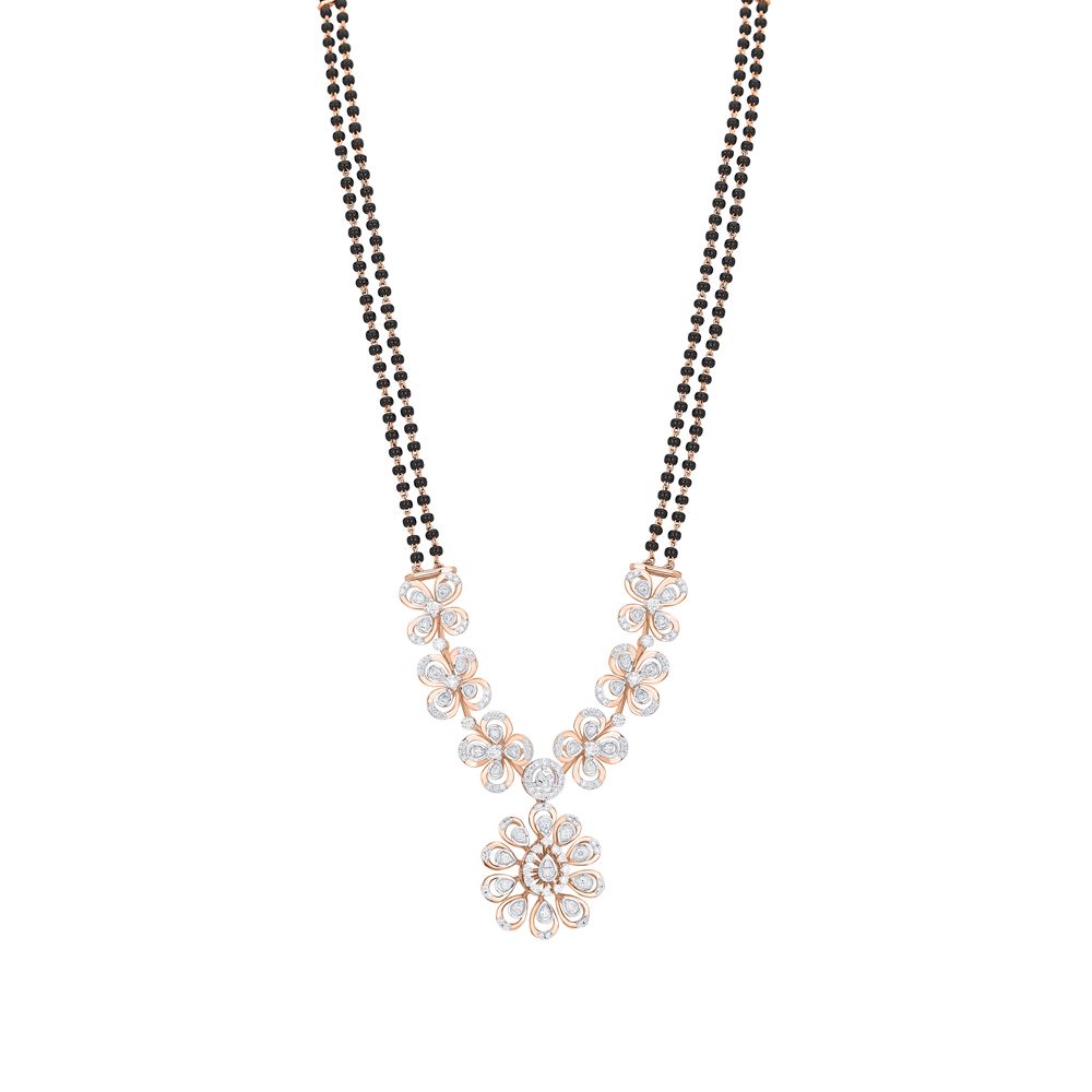 Flower Studded Diamond mangalsutra-All Jewellery-OTN24V06