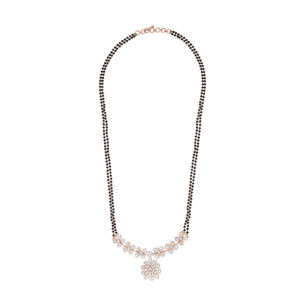 Flower Studded Diamond mangalsutra-All Jewellery-OTN24V06