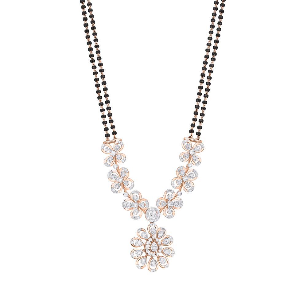 Flower Studded Diamond mangalsutra-All Jewellery-OTN24V06