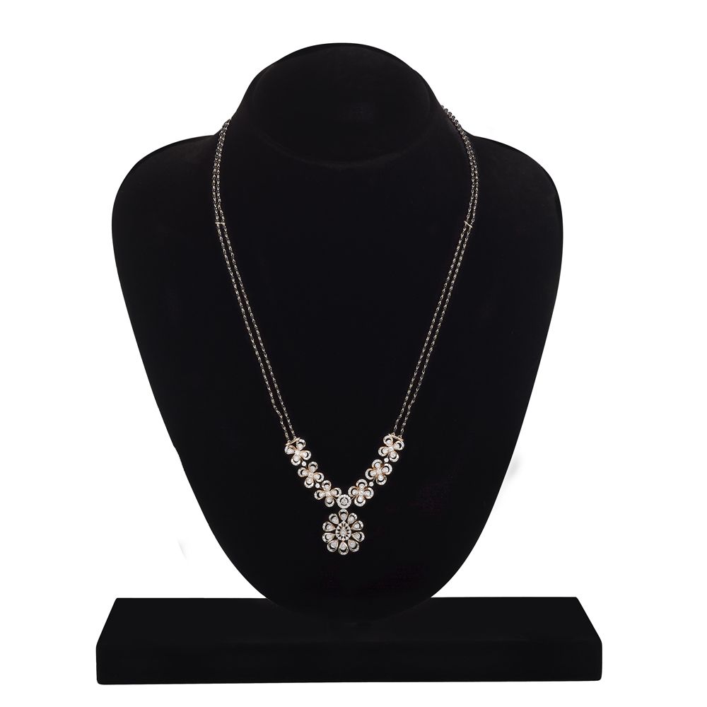 Flower Studded Diamond mangalsutra-All Jewellery-OTN24V06