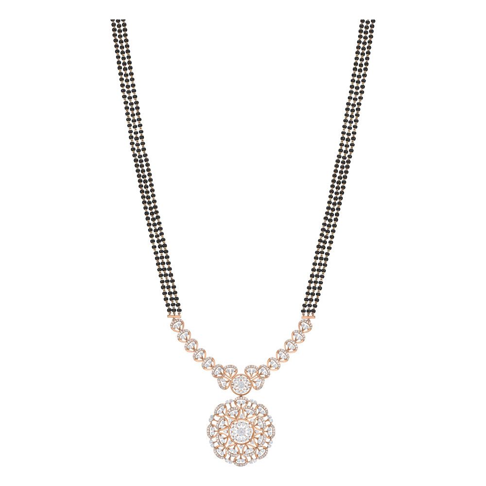 Radiant Floral Diamond Mangalsutra-All Jewellery-OTN24V09