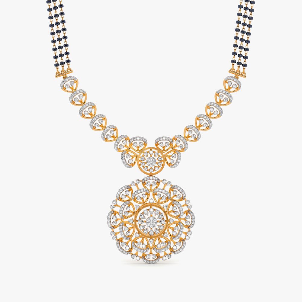 Radiant Floral Diamond Mangalsutra-All Jewellery-OTN24V09