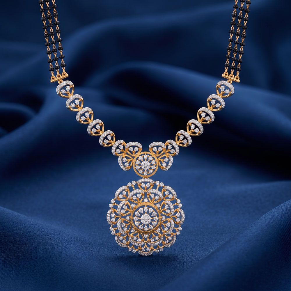 Radiant Floral Diamond Mangalsutra-All Jewellery-OTN24V09
