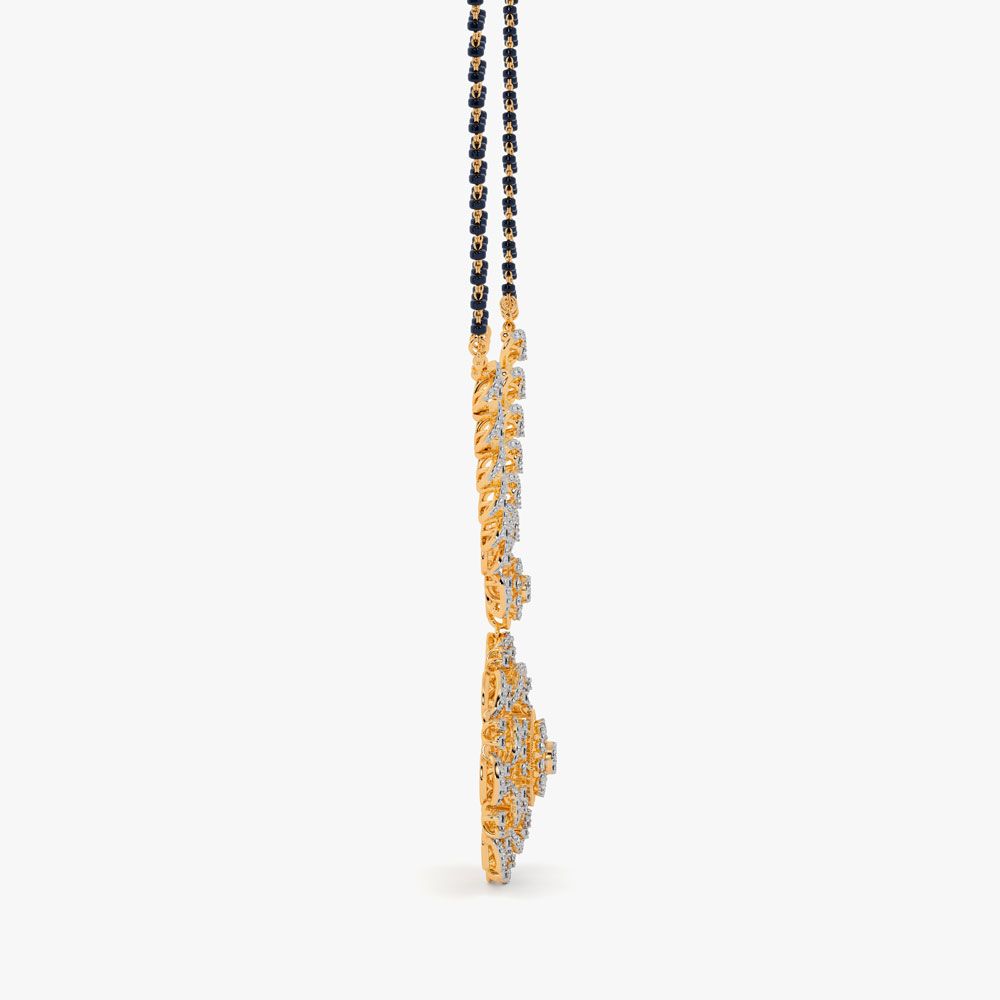 Radiant Floral Diamond Mangalsutra-All Jewellery-OTN24V09