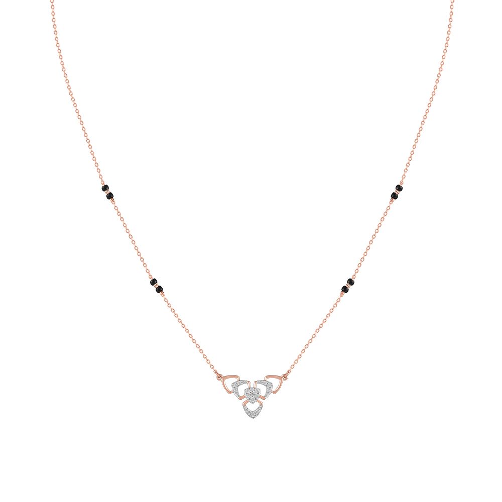 Floral Design Diamond and Rose Gold Mangalsutra-All Jewellery-OTN24V10-D400XDB