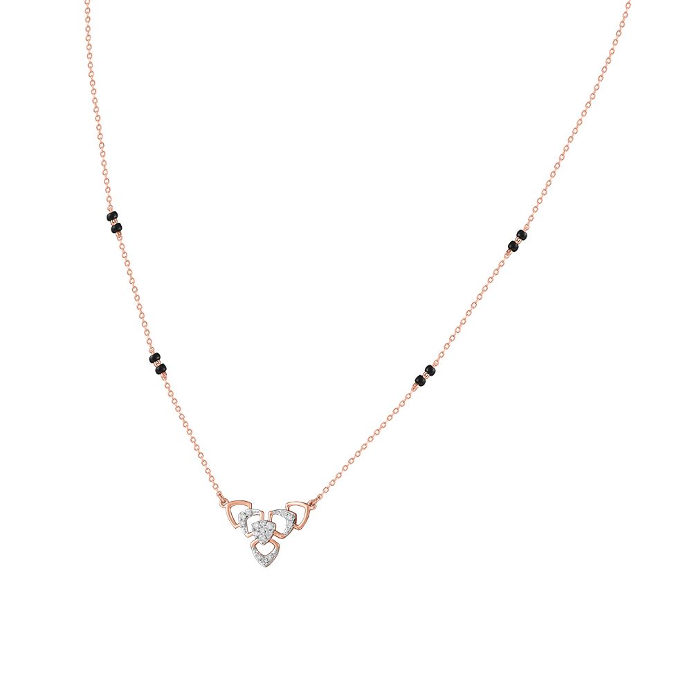 Floral Design Diamond and Rose Gold Mangalsutra-All Jewellery-OTN24V10-D400XDB