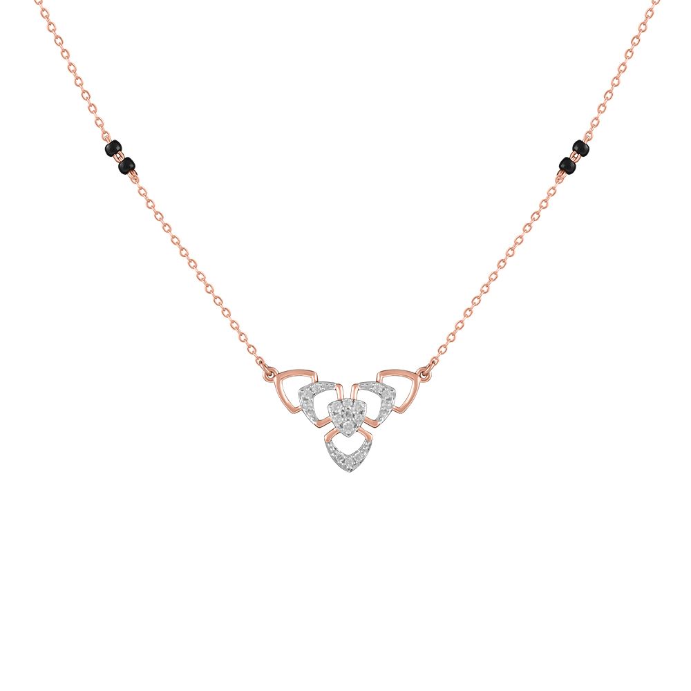 Floral Design Diamond and Rose Gold Mangalsutra-All Jewellery-OTN24V10-D400XDB