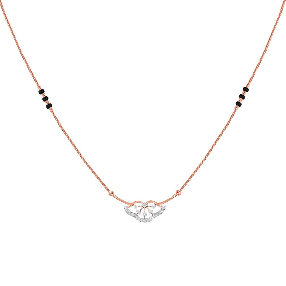 Delicate Floral Rose Gold Mangalsutra-All Jewellery-OTN24V12-D400XDB