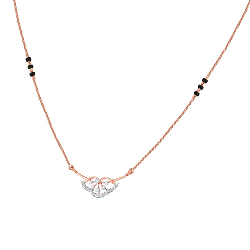 Delicate Floral Rose Gold Mangalsutra-All Jewellery-OTN24V12-D400XDB
