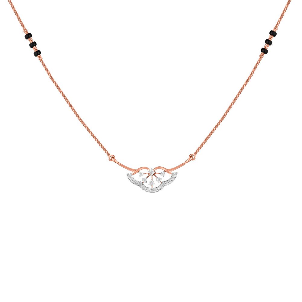 Delicate Floral Rose Gold Mangalsutra-All Jewellery-OTN24V12-D400XDB