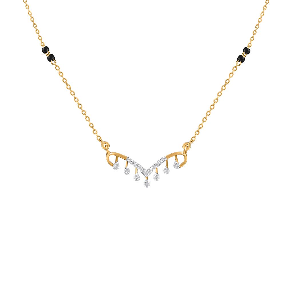 Modern Diamond and yellow Gold Mangalsutra-All Jewellery-OTN24V15-D400RDB