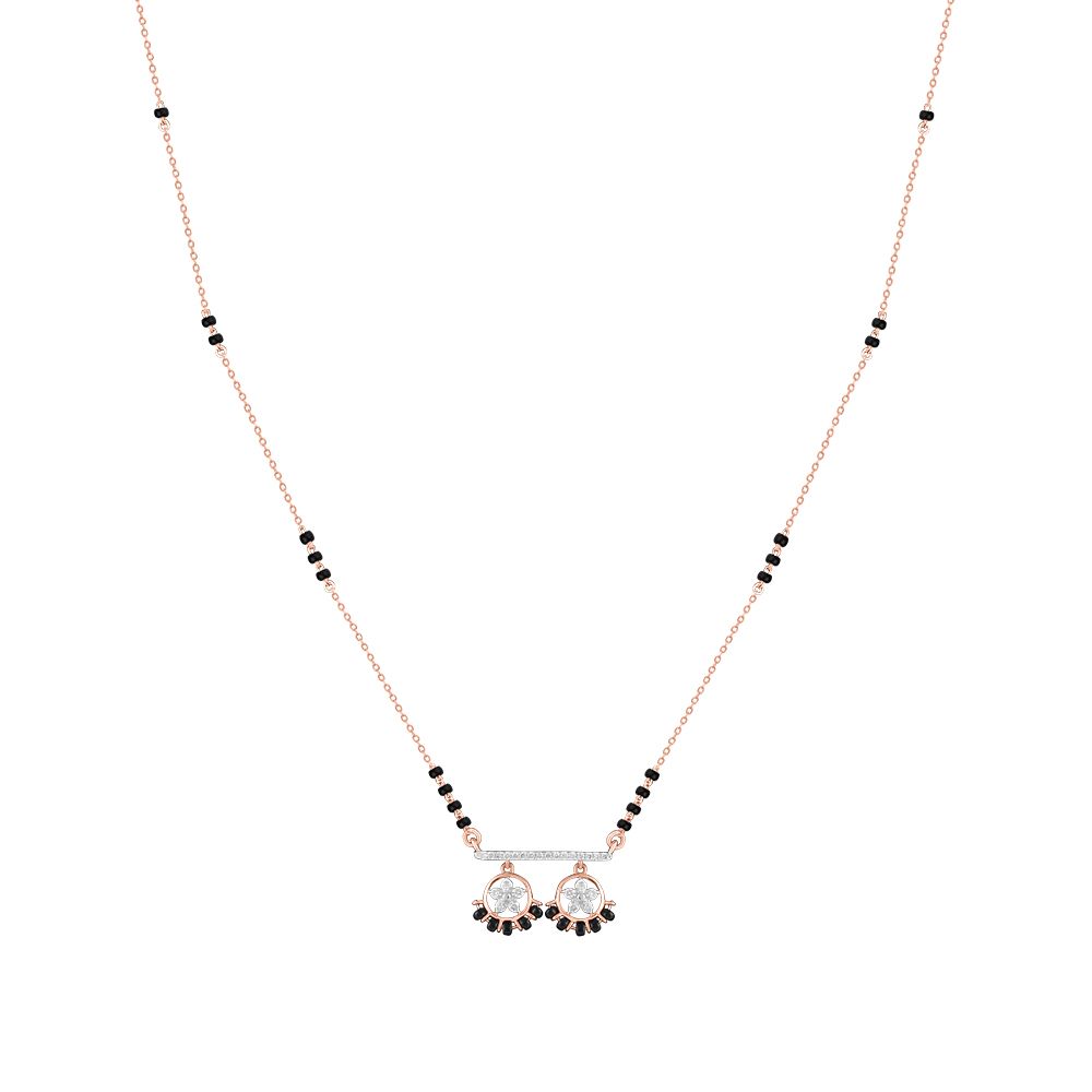 Geometric Design Rose Gold Mangalsutra-All Jewellery-OTN24V20-D400XDB