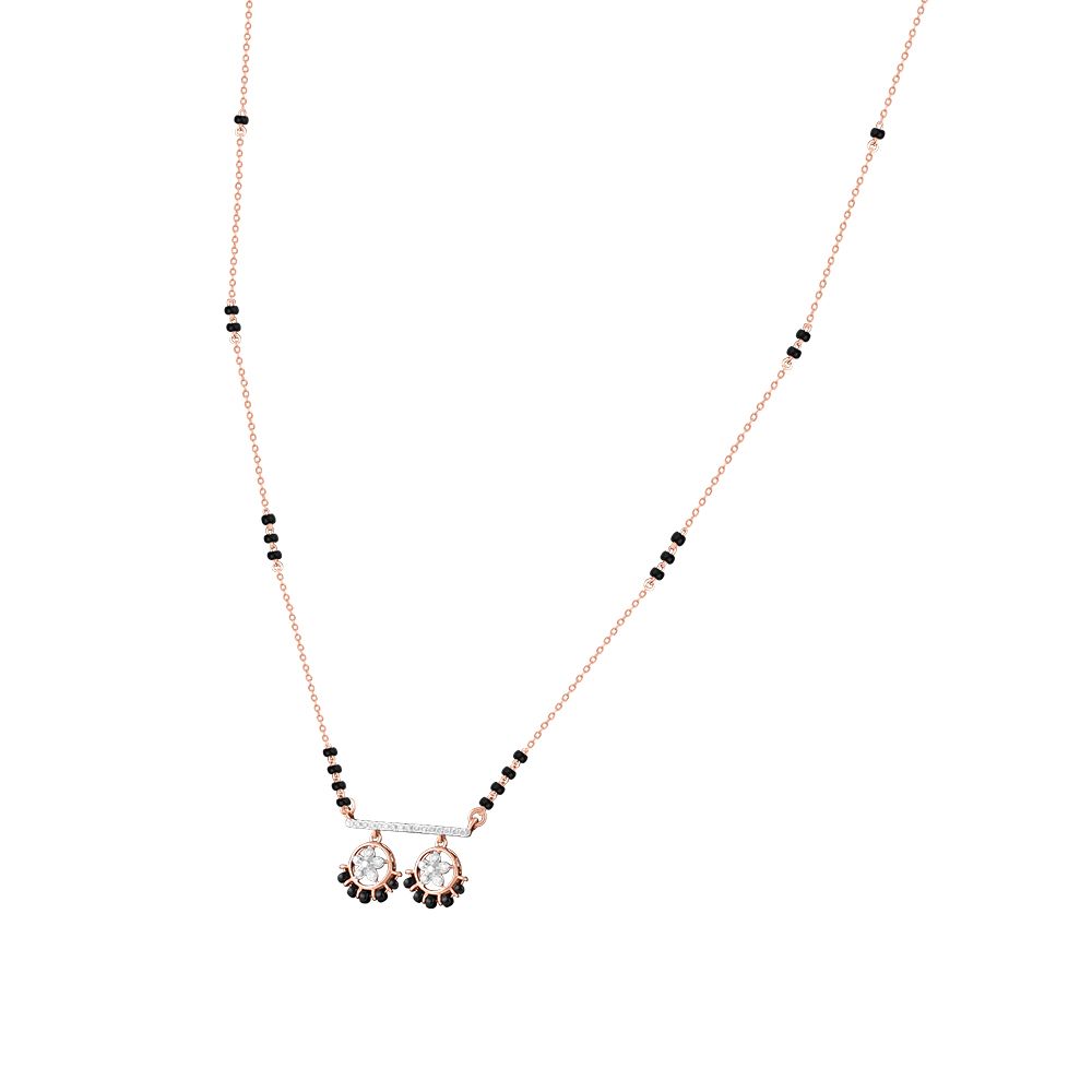 Geometric Design Rose Gold Mangalsutra-All Jewellery-OTN24V20-D400XDB