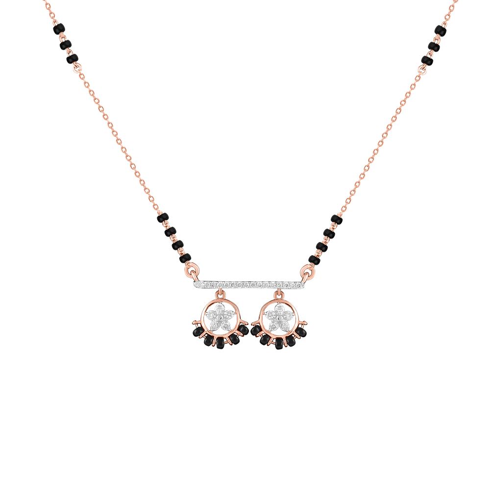 Geometric Design Rose Gold Mangalsutra-All Jewellery-OTN24V20-D400XDB