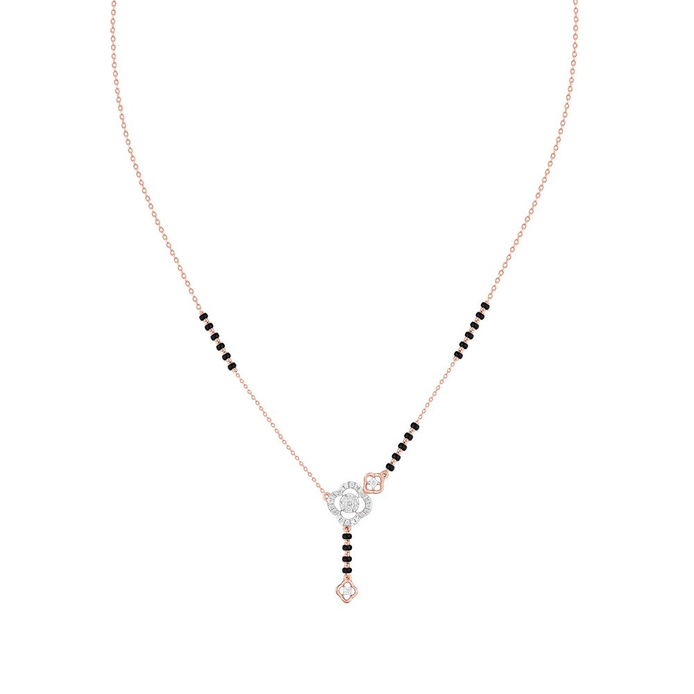 Mesmerising Clover Design Diamond Mangalsutra-All Jewellery-OTN24V25-D400XDB