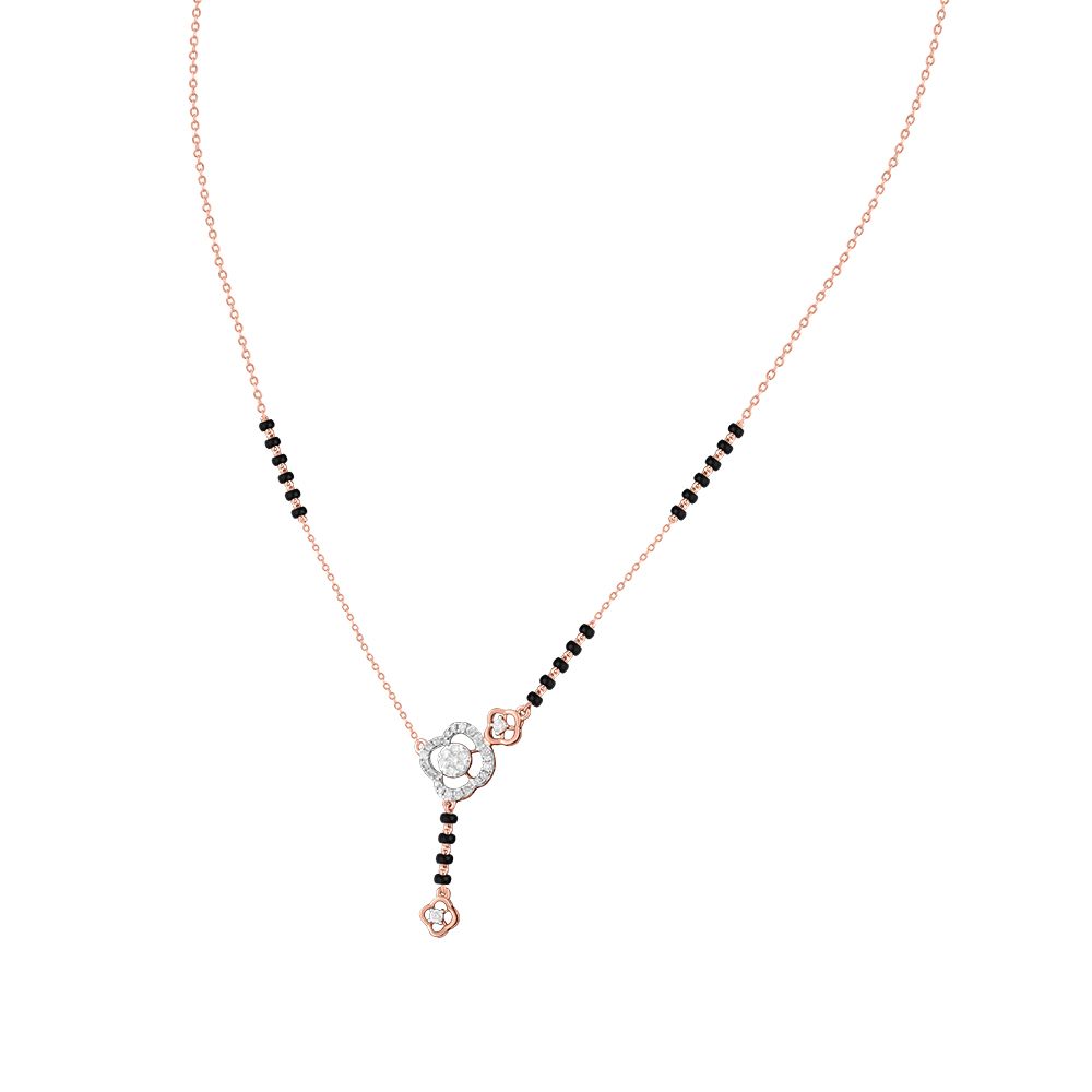 Mesmerising Clover Design Diamond Mangalsutra-All Jewellery-OTN24V25-D400XDB
