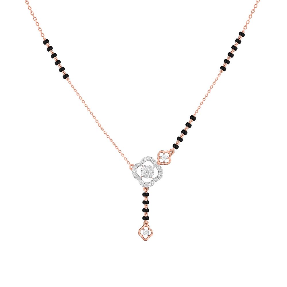 Mesmerising Clover Design Diamond Mangalsutra-All Jewellery-OTN24V25-D400XDB
