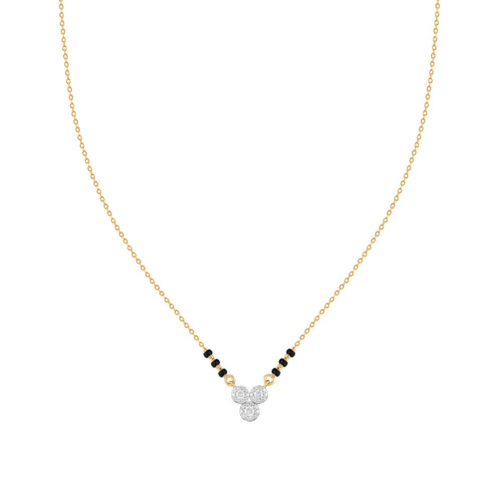 Circular Design Diamond and Black Beads Mangalsutra-All Jewellery-OTN24V29-D400RDB