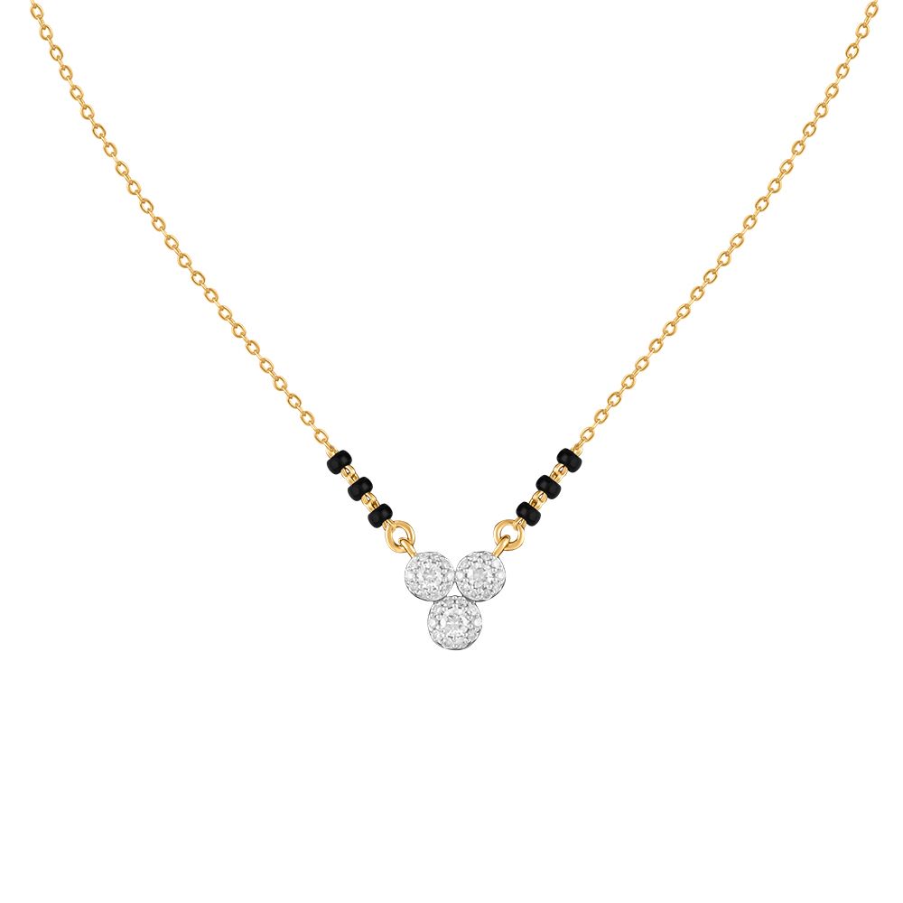 Circular Design Diamond and Black Beads Mangalsutra-All Jewellery-OTN24V29-D400RDB