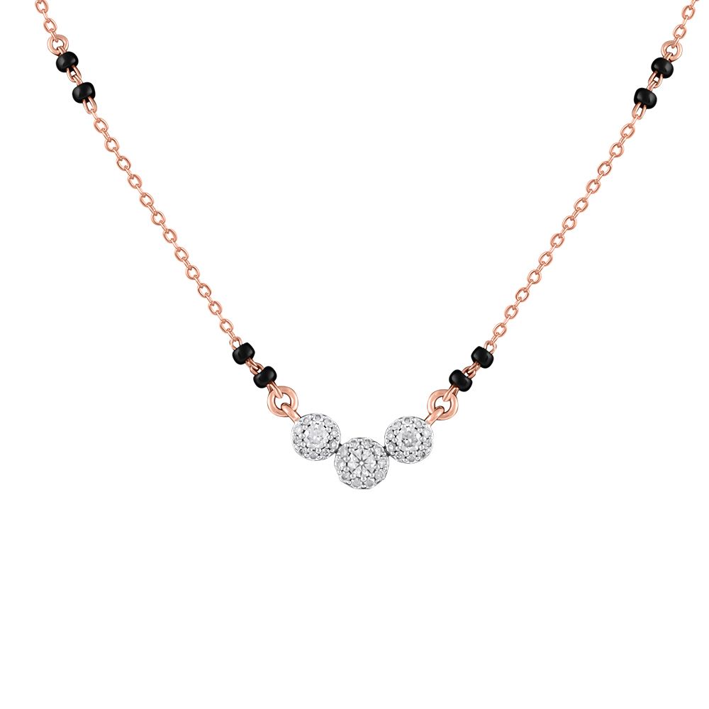 Buy Mesmerising Diamond and Black Beads Mangalsutra OTN24V30
