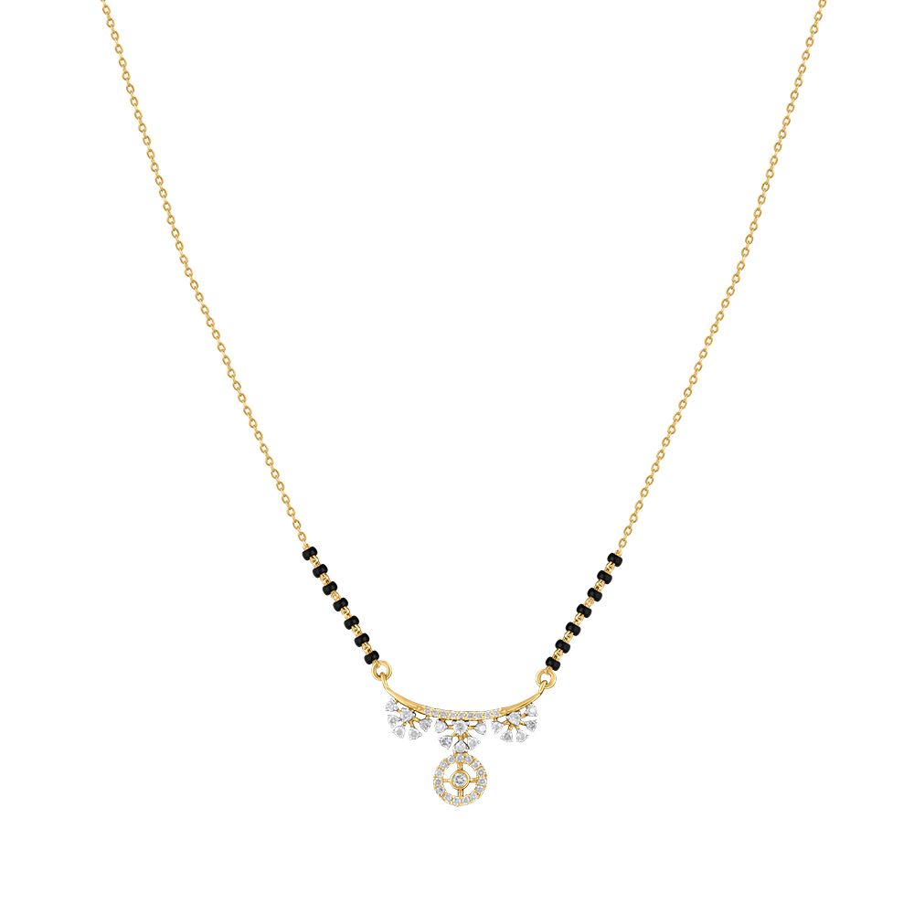 Bright Diamond and Yellow Gold Mangalsutra-All Jewellery-OTN24V32-D400RDB