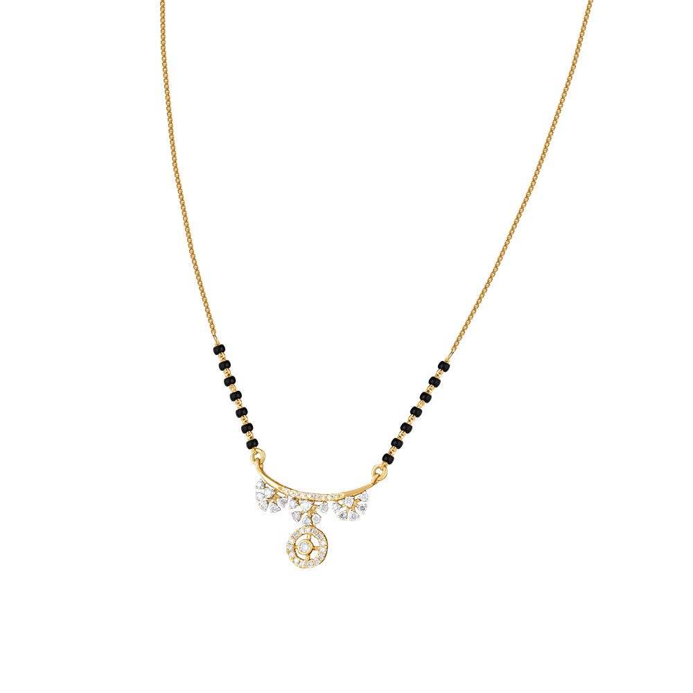 Bright Diamond and Yellow Gold Mangalsutra-All Jewellery-OTN24V32-D400RDB