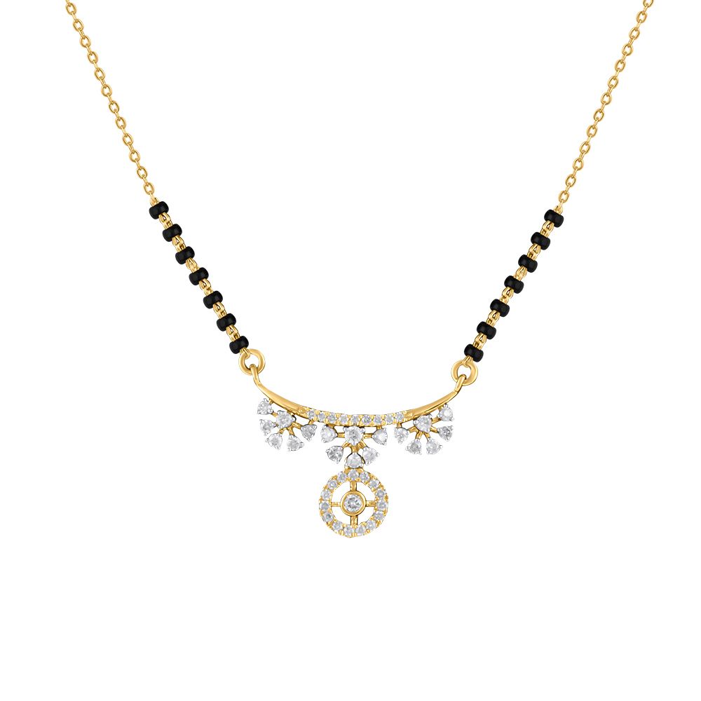 Bright Diamond and Yellow Gold Mangalsutra-All Jewellery-OTN24V32-D400RDB