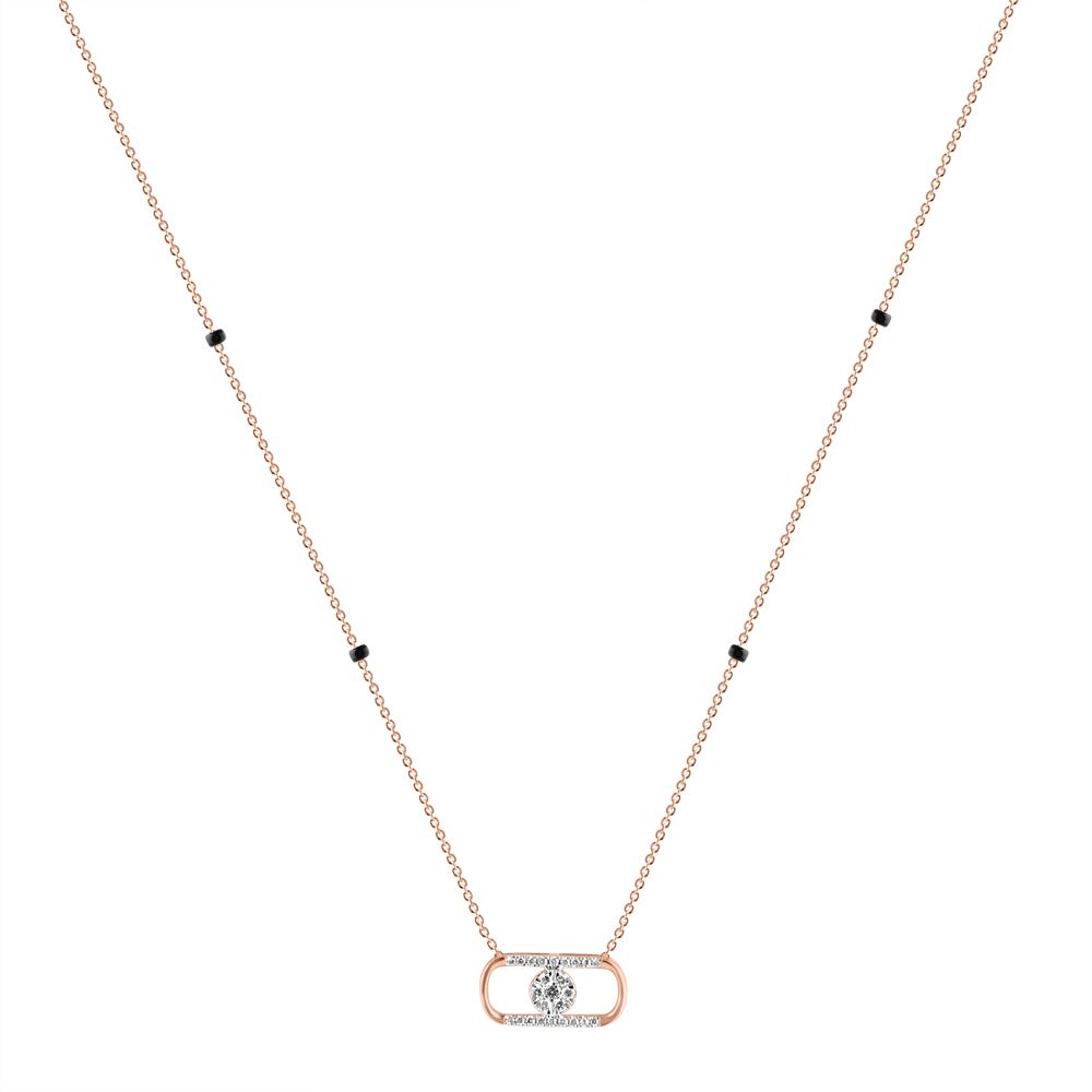 Delicate Diamond and Rose Gold Mangalsutra-All Jewellery-OTN24V61-D400XDB